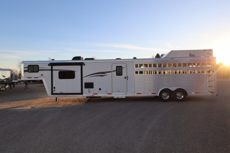 Used 2015 Bison Trailers Stock/Combo LQ Slide-out Horse Trailer