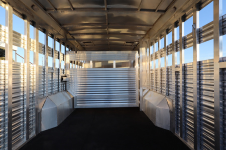 Used 2015 Bison Trailers Stock/Combo LQ Slide-out Horse Trailer