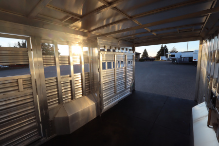 Used 2015 Bison Trailers Stock/Combo LQ Slide-out Horse Trailer