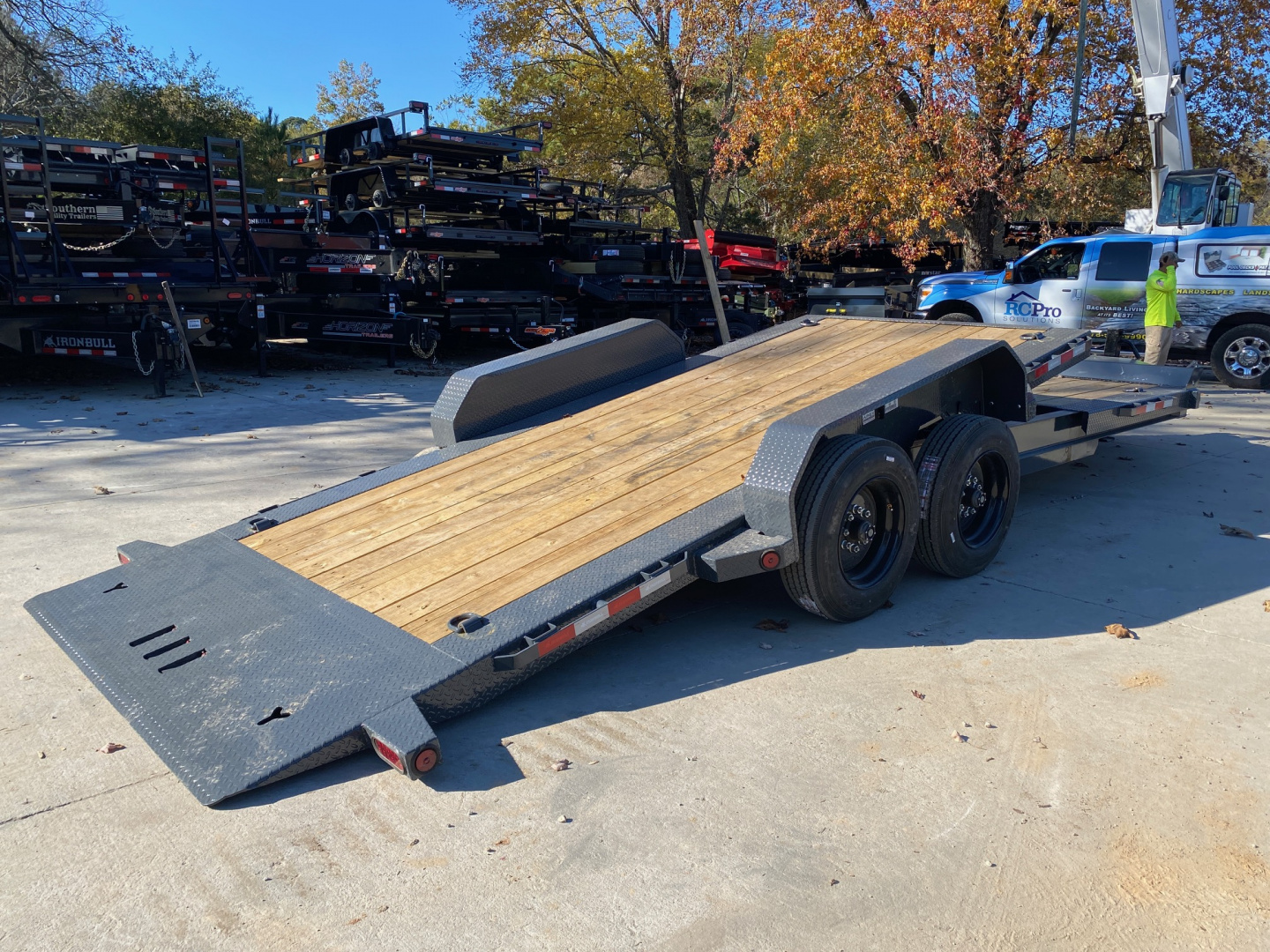 New 2026-Iron-Bull-Trailers-7×22-16K-Tilt-Deck-Equipment-Trailer-–-Heavy-Duty-Manual-Tilt-with-Toolbox-Model-TWB-T16K722II
