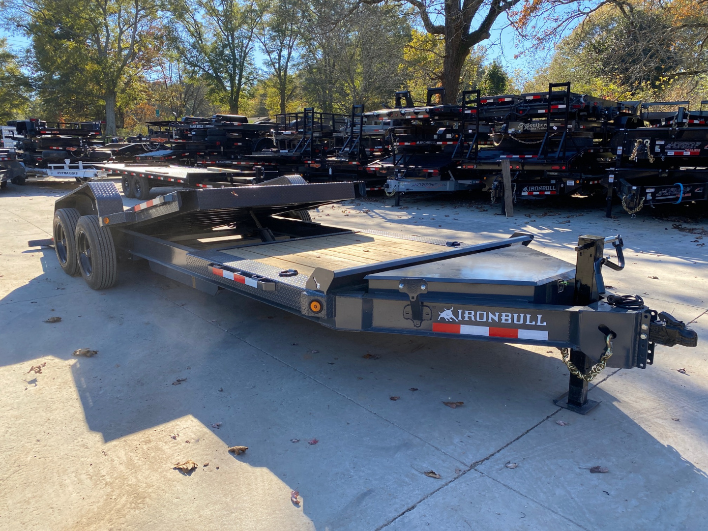 New 2026-Iron-Bull-Trailers-7×22-16K-Tilt-Deck-Equipment-Trailer-–-Heavy-Duty-Manual-Tilt-with-Toolbox-Model-TWB-T16K722II