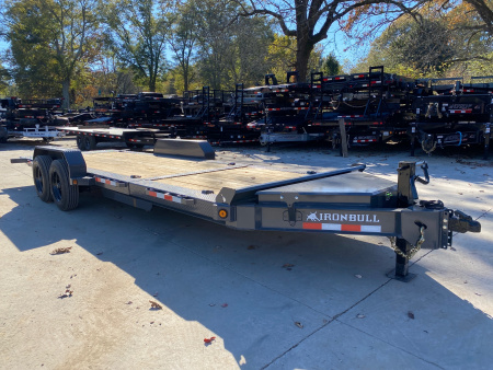 New 2026-Iron-Bull-Trailers-7×22-16K-Tilt-Deck-Equipment-Trailer-–-Heavy-Duty-Manual-Tilt-with-Toolbox-Model-TWB-T16K722II
