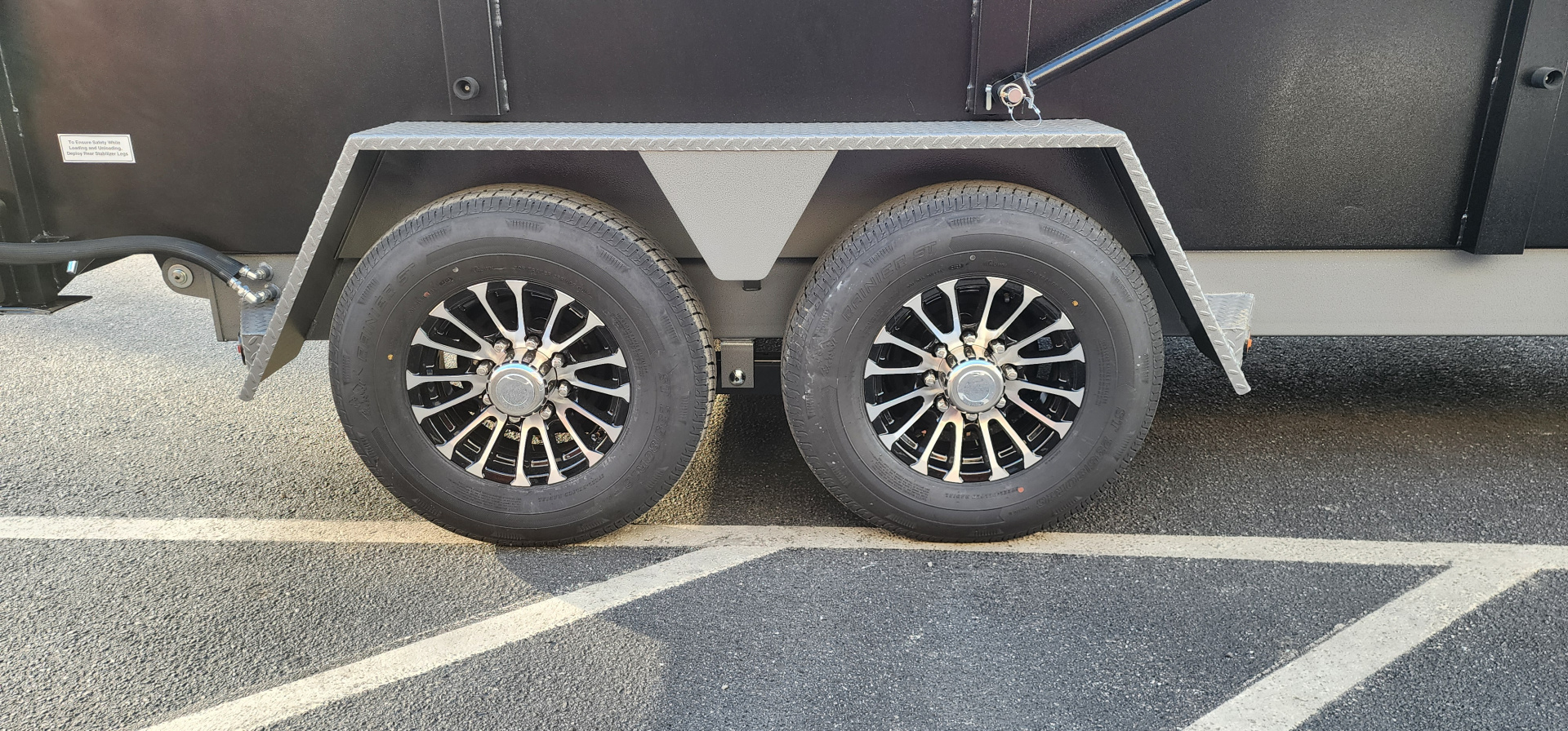 New 7 x 16 DUT15 BWISE Telescopic Ultimate Dump Trailer 15.4k**Hammertone Black/Gray Frame