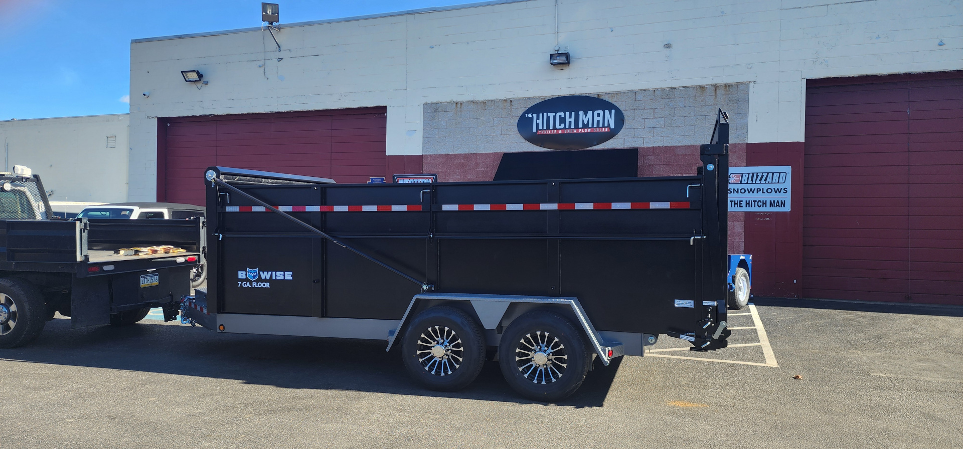 New 7 x 16 DUT15 BWISE Telescopic Ultimate Dump Trailer 15.4k**Hammertone Black/Gray Frame