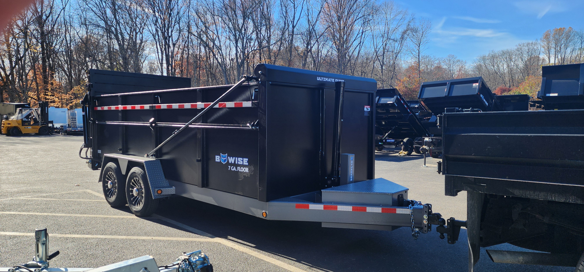 New 7 x 16 DUT15 BWISE Telescopic Ultimate Dump Trailer 15.4k**Hammertone Black/Gray Frame