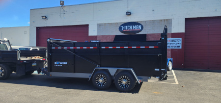 New 7 x 16 DUT15 BWISE Telescopic Ultimate Dump Trailer 15.4k**Hammertone Black/Gray Frame