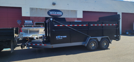 New 7 x 16 DUT15 BWISE Telescopic Ultimate Dump Trailer 15.4k**Hammertone Black/Gray Frame