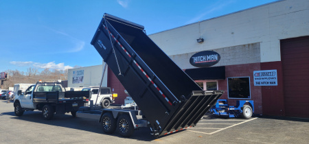 New 7 x 16 DUT15 BWISE Telescopic Ultimate Dump Trailer 15.4k**Hammertone Black/Gray Frame