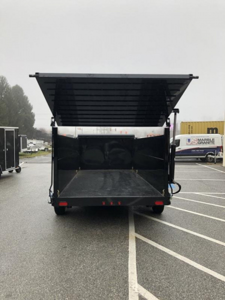 New 7 x 16 DUT15 BWISE Telescopic Ultimate Dump Trailer 15.4k**Hammertone Black/Gray Frame