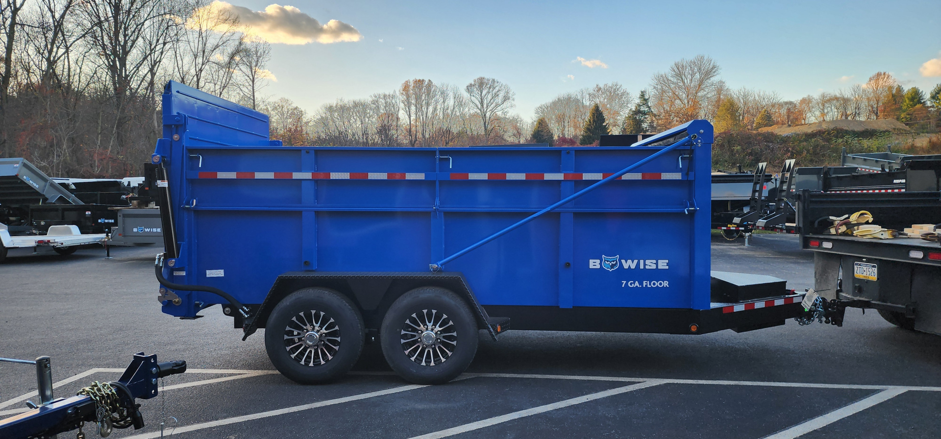 New 7 x 14 DUT15 BWISE Telescopic Ultimate Dump Trailer 15.4K **Blue/Black Frame