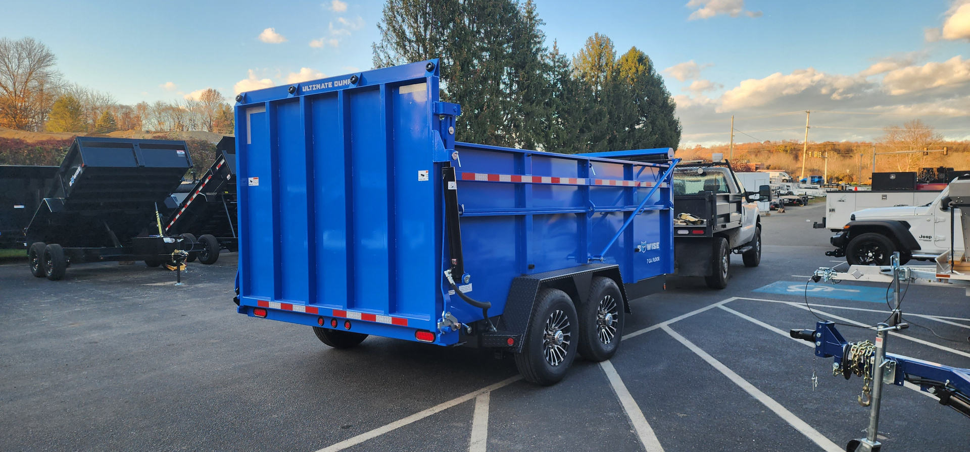 New 7 x 14 DUT15 BWISE Telescopic Ultimate Dump Trailer 15.4K **Blue/Black Frame