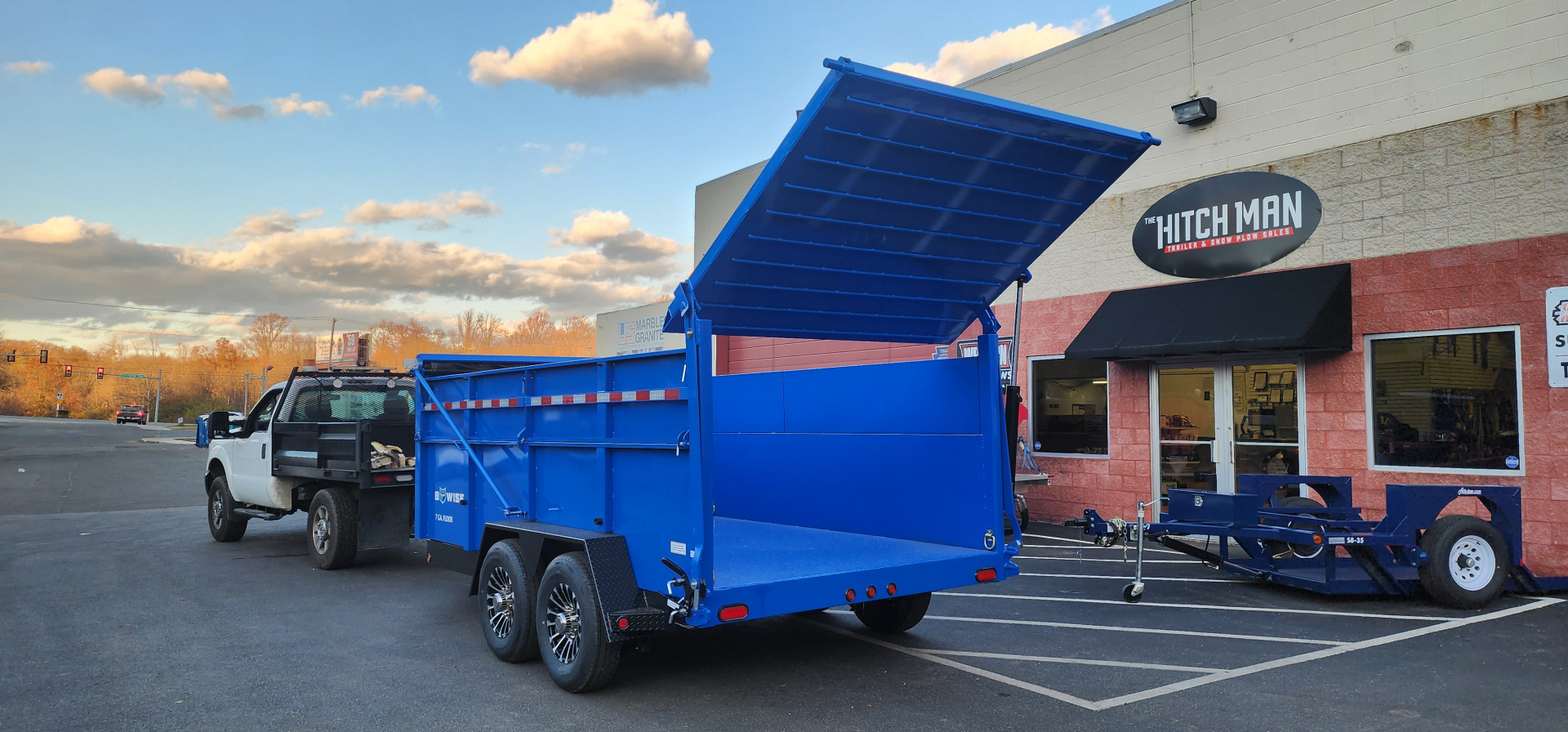 New 7 x 14 DUT15 BWISE Telescopic Ultimate Dump Trailer 15.4K **Blue/Black Frame