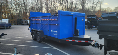 New 7 x 14 DUT15 BWISE Telescopic Ultimate Dump Trailer 15.4K **Blue/Black Frame