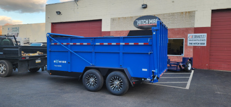 New 7 x 14 DUT15 BWISE Telescopic Ultimate Dump Trailer 15.4K **Blue/Black Frame