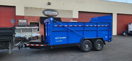 New 7 x 14 DUT15 BWISE Telescopic Ultimate Dump Trailer 15.4K **Blue/Black Frame
