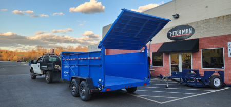 New 7 x 14 DUT15 BWISE Telescopic Ultimate Dump Trailer 15.4K **Blue/Black Frame