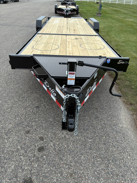 New 2026 Delta 27TB Bumper Pull Tilt 24' Flatbed Trailer