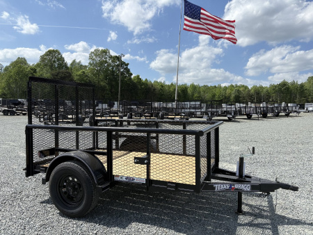 New 2025 TEXAS BRAGG TRAILERS 5X8P w/2ft Expanded Sides & Tailgate Utility Trailer