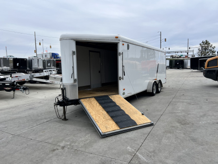 Used 2015 UNITED 7x25 Drive Out Front Enclosed Rear Ramp Snowmobile Cargo Trailer