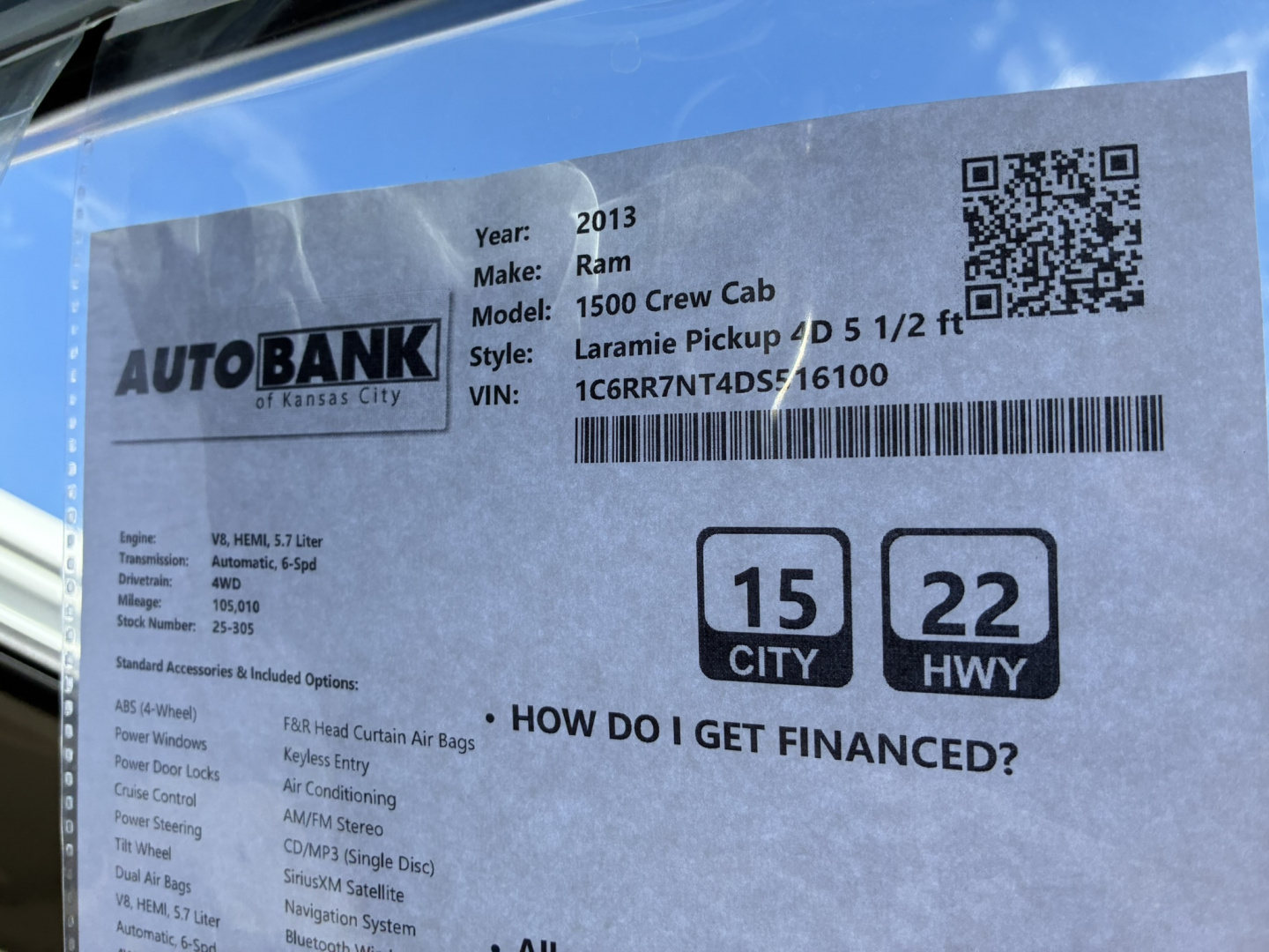 Used 2013 RAM 1500 Crew Cab Truck