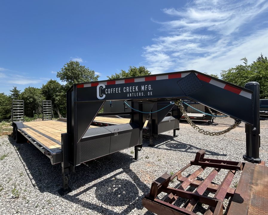 New 2026 Coffee Creek MFG 102"x28' Tandem Axles Equipment Trailer-GOOSENECK