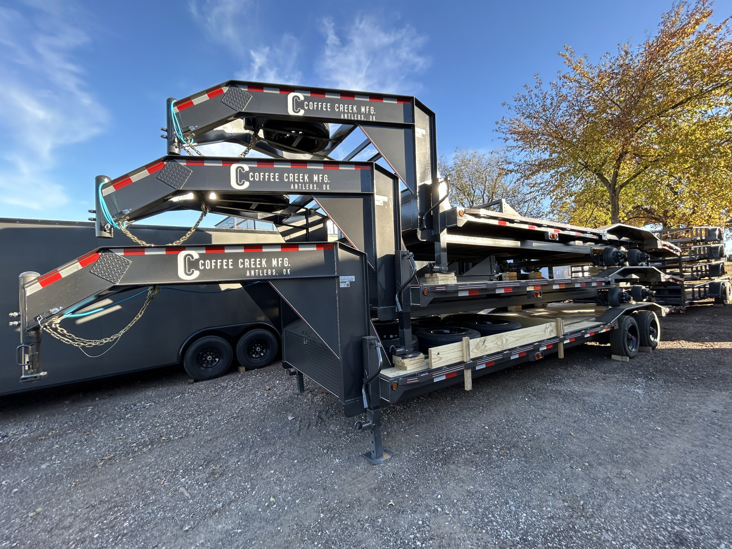 New 2026 Coffee Creek MFG 102"x28' Tandem Axles Equipment Trailer-GOOSENECK