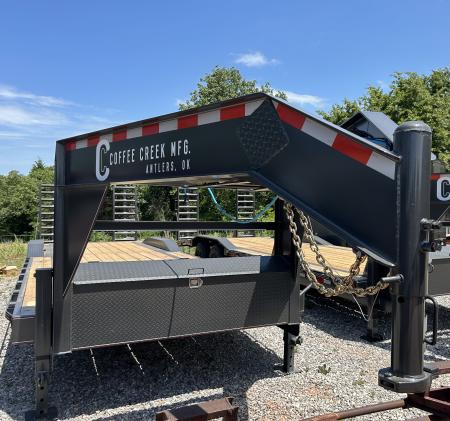 New 2026 Coffee Creek MFG 102 x28' Tandem Axles Equipment Trailer-GOOSENECK