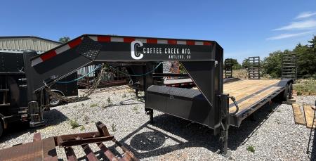 New 2026 Coffee Creek MFG 102"x28' Tandem Axles Equipment Trailer-GOOSENECK