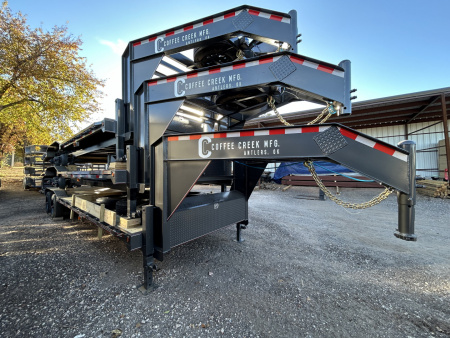 New 2026 Coffee Creek MFG 102"X24' Tandem Axles Equipment Trailer- GOOSENECK