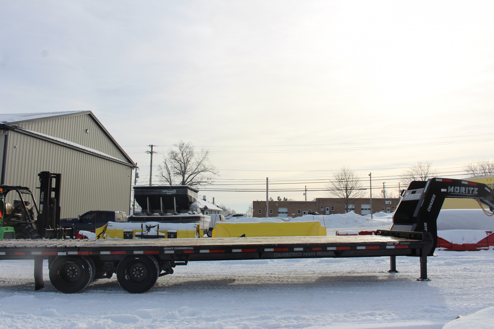 New 2026 Moritz FDGH Hydraulic Tail 34' GOOSENECK Deckover Flatbed Trailer- 25900# GVW