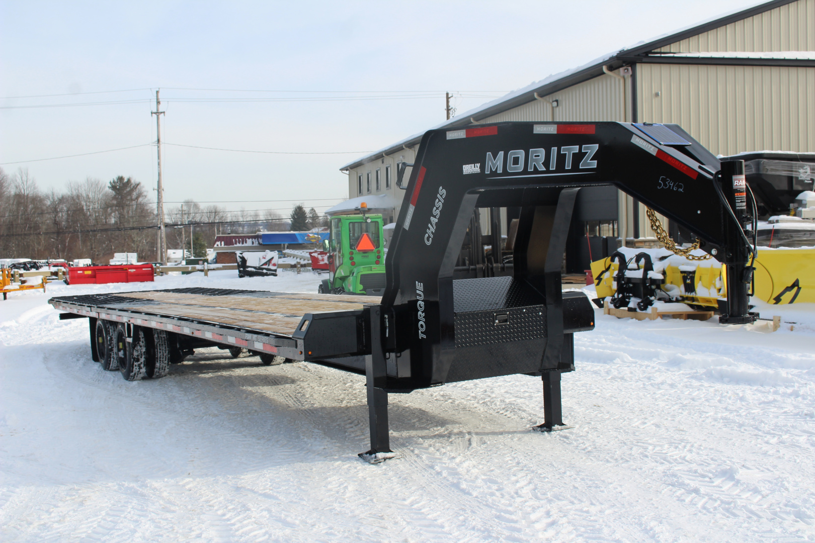 New 2026 Moritz FDGH Hydraulic Tail 34' GOOSENECK Deckover Flatbed Trailer- 25900# GVW