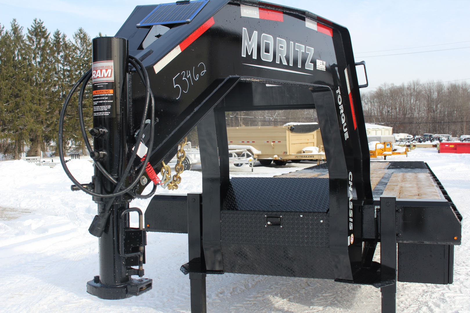 New 2026 Moritz FDGH Hydraulic Tail 34' GOOSENECK Deckover Flatbed Trailer- 25900# GVW