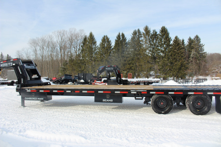 New 2026 Moritz FDGH Hydraulic Tail 34' GOOSENECK Deckover Flatbed Trailer- 25900# GVW