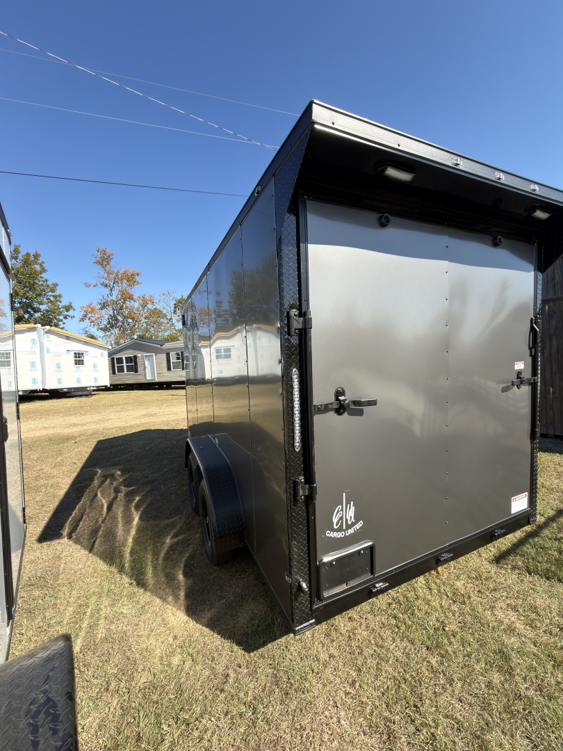 New 2026 Cargo United 7x14TA 7' Tall .080 PolyCor Blackout Package Rear Wing Spoiler Cargo / Enclosed Trailer