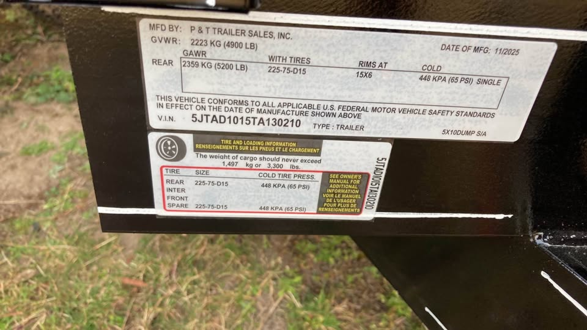 New 2026 P & T Trailers 5x10 Dump Trailer