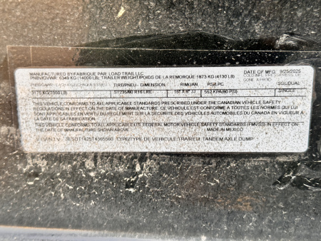 New 2026 Load Trail 7-14 Dump 7K Axles