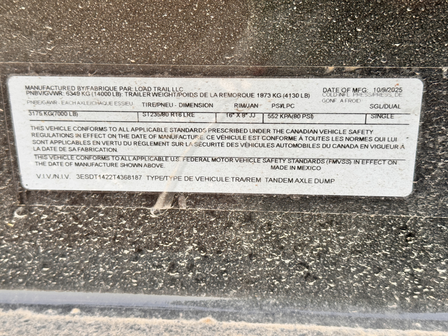 New 2026 Load Trail 7-14 Dump 7K Axles