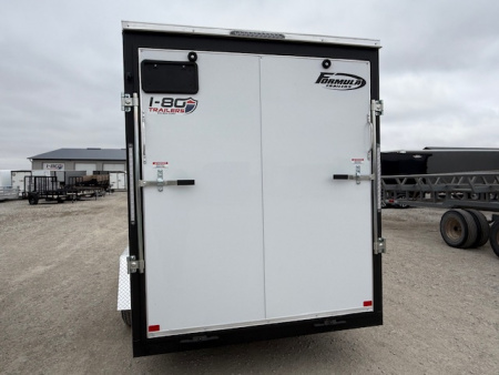 New 2026 Formula Traverse White 6'x12' 3k Flat Top V-Nose Enclosed Cargo Trailer