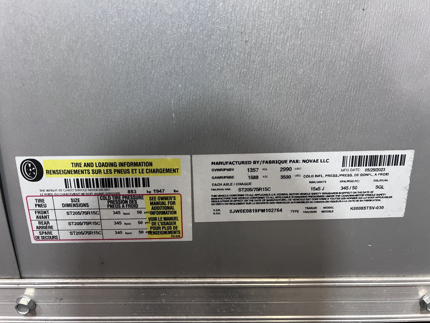 Used 2023 Look Trailers 5x8 3K Ramp Door Cargo / Enclosed Trailer