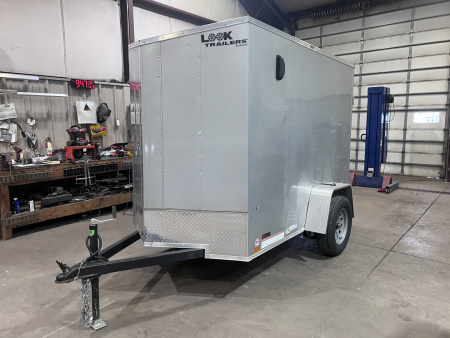 Used 2023 Look Trailers 5x8 3K Ramp Door Cargo / Enclosed Trailer