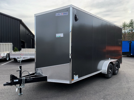 New 2026 US Cargo 7X16+ 2ft V-Nose / I-Beam Frame / 7' Interior / Polycore - 7000GVW