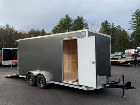 New 2026 US Cargo 7X16+ 2ft V-Nose / I-Beam Frame / 7' Interior / Polycore - 7000GVW