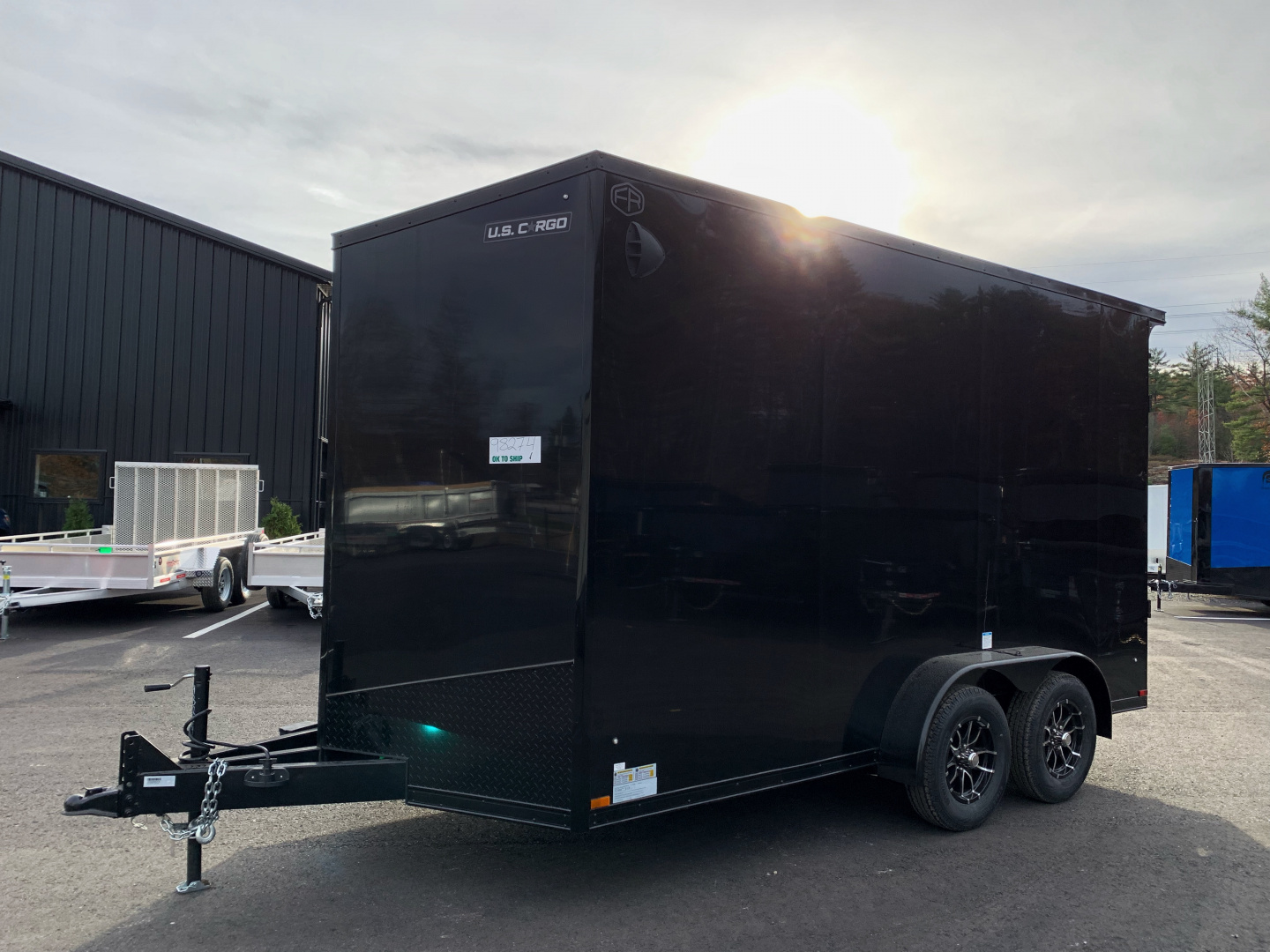 New 2026 US Cargo 7X14+ 2ft V-Nose /Polycore/ I-Beam Frame / 7'6" interior / Blackout - 7000GVW