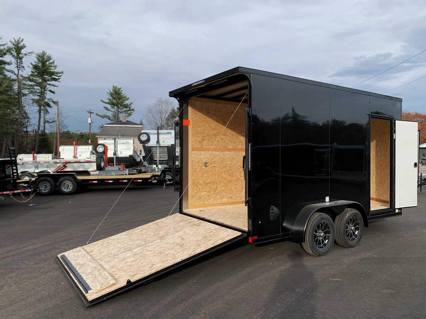 New 2026 US Cargo 7X14+ 2ft V-Nose /Polycore/ I-Beam Frame / 7'6" interior / Blackout - 7000GVW