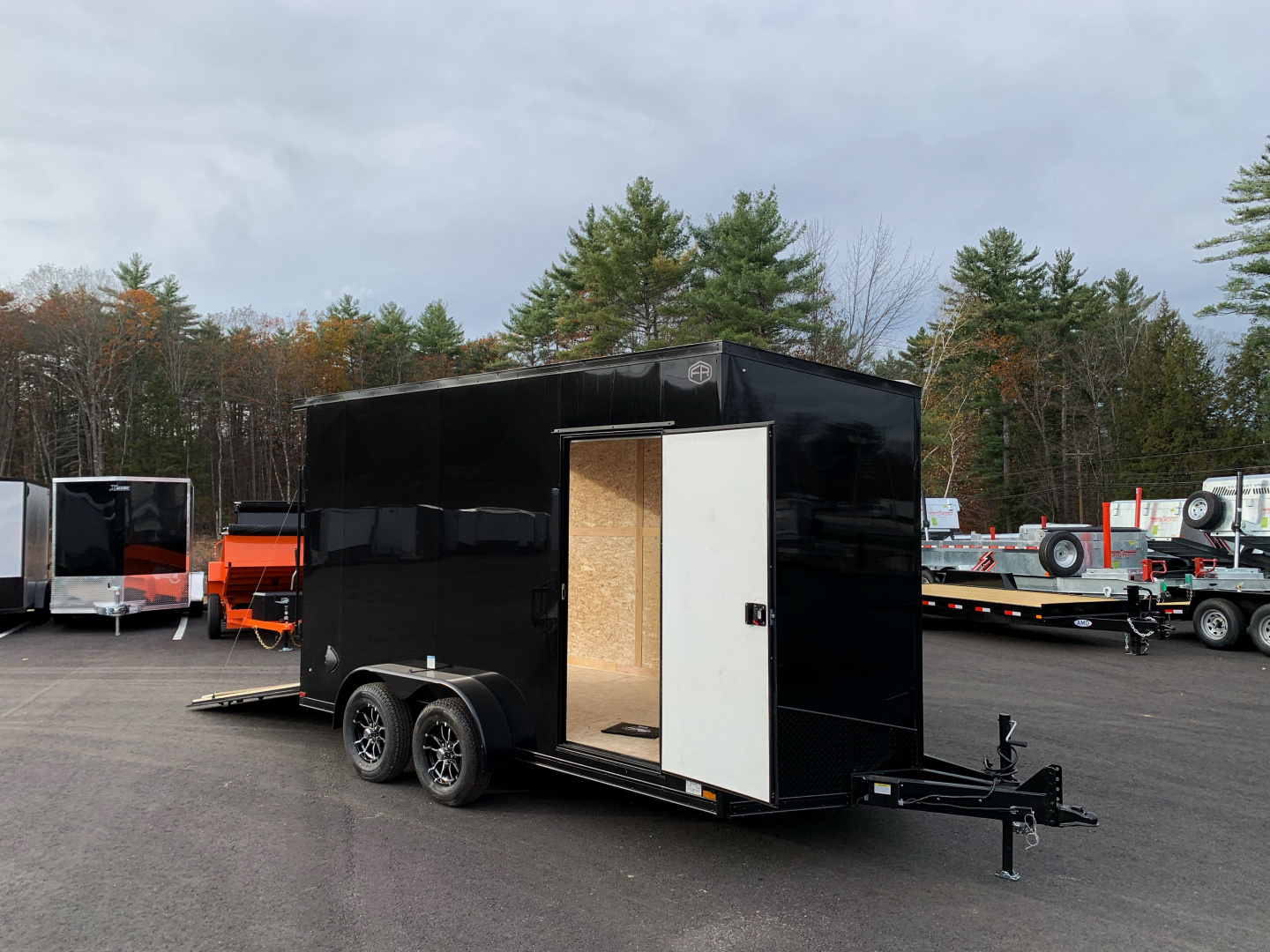 New 2026 US Cargo 7X14+ 2ft V-Nose /Polycore/ I-Beam Frame / 7'6" interior / Blackout - 7000GVW