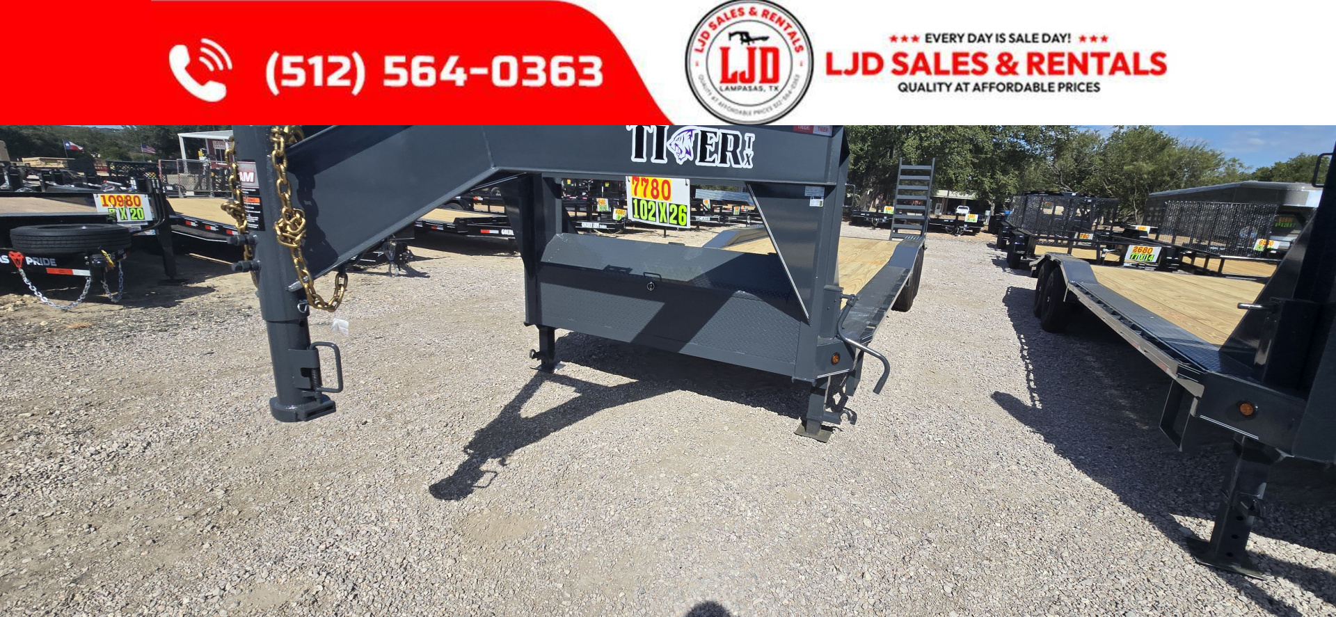 New 2026 Tiger - Gooseneck Drive Over Fender Trailer 102" X 26'