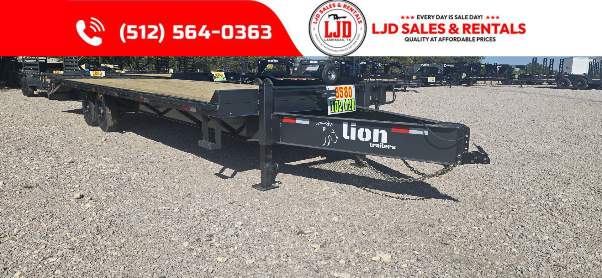 New 2026 Lion - Mega Ramps - 14K GVWR - 102  x 28' - Equipment Trailer