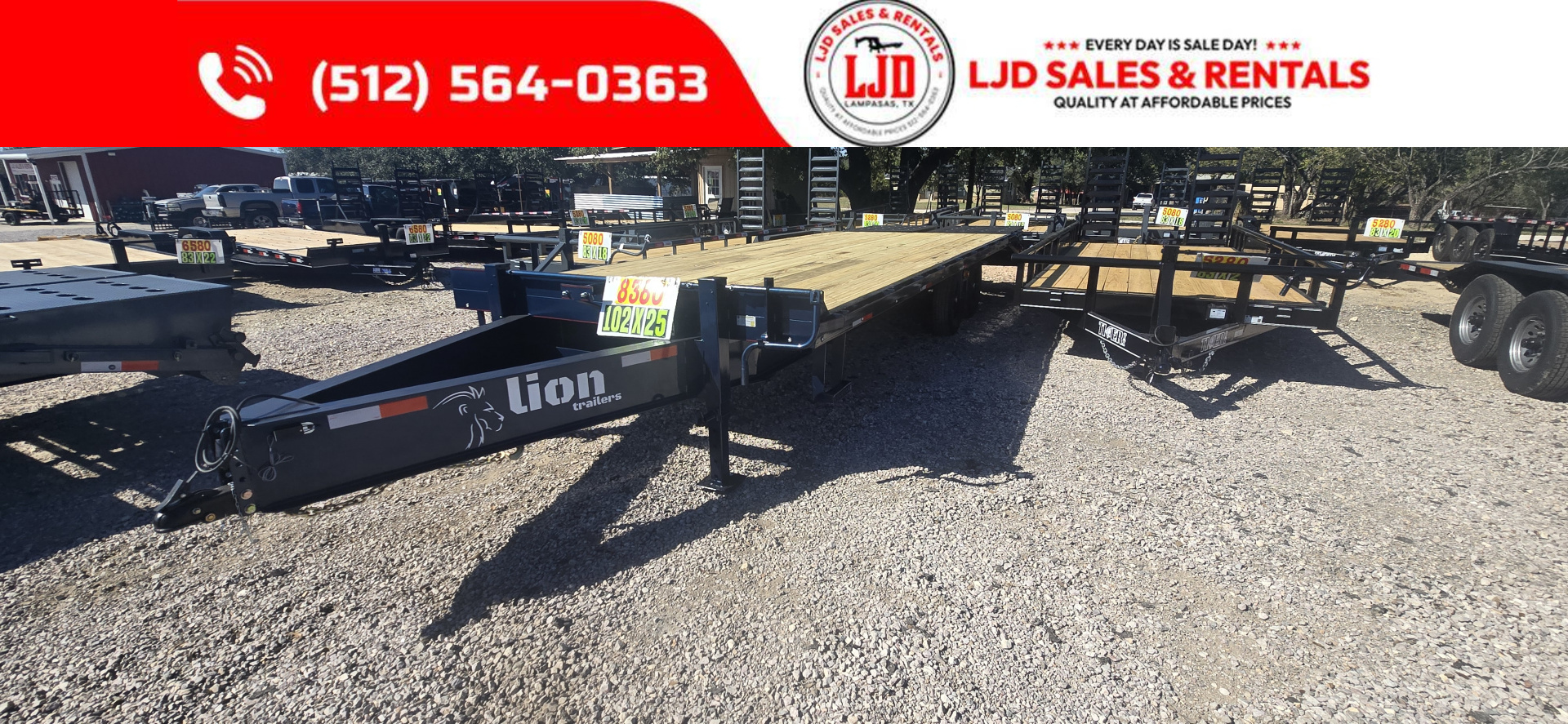 New 2026 Lion - Mega Ramps - 14K GVWR - 102  x 25' - Equipment Trailer