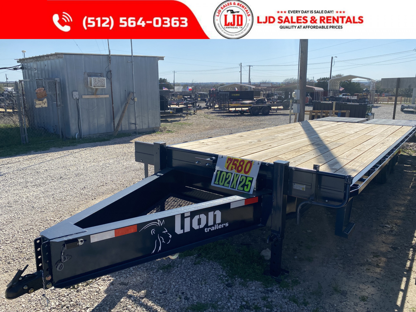 New 2026 Lion - 14K GVWR - 25' Deckover Trailer - Mega Ramps