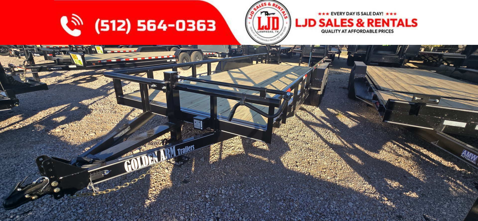 New 2026 Golden Arm 83" x 20' Equipment Trailer